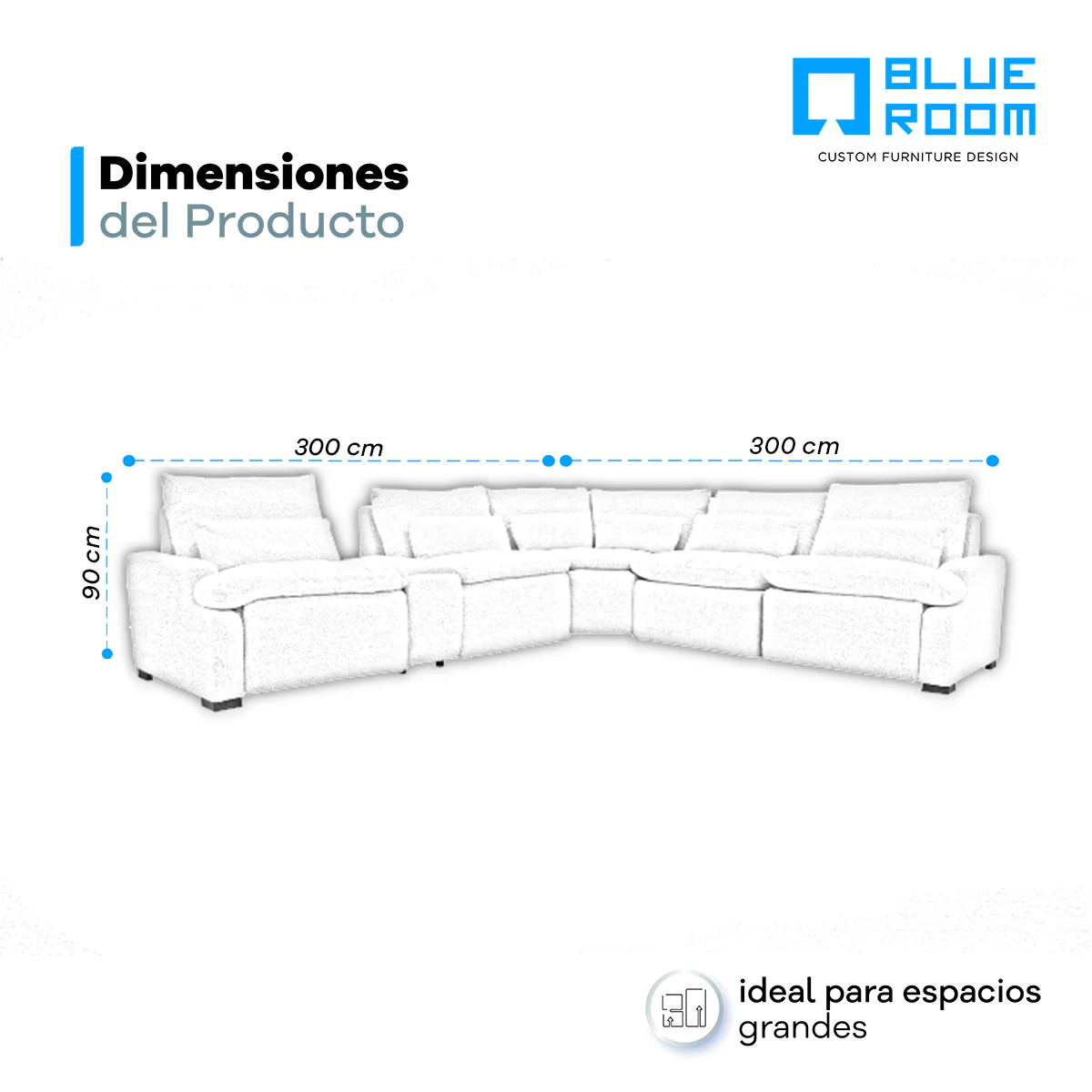Sala Modular Nube - 3 Reclinables Electricos - 1 Consola - Image 17