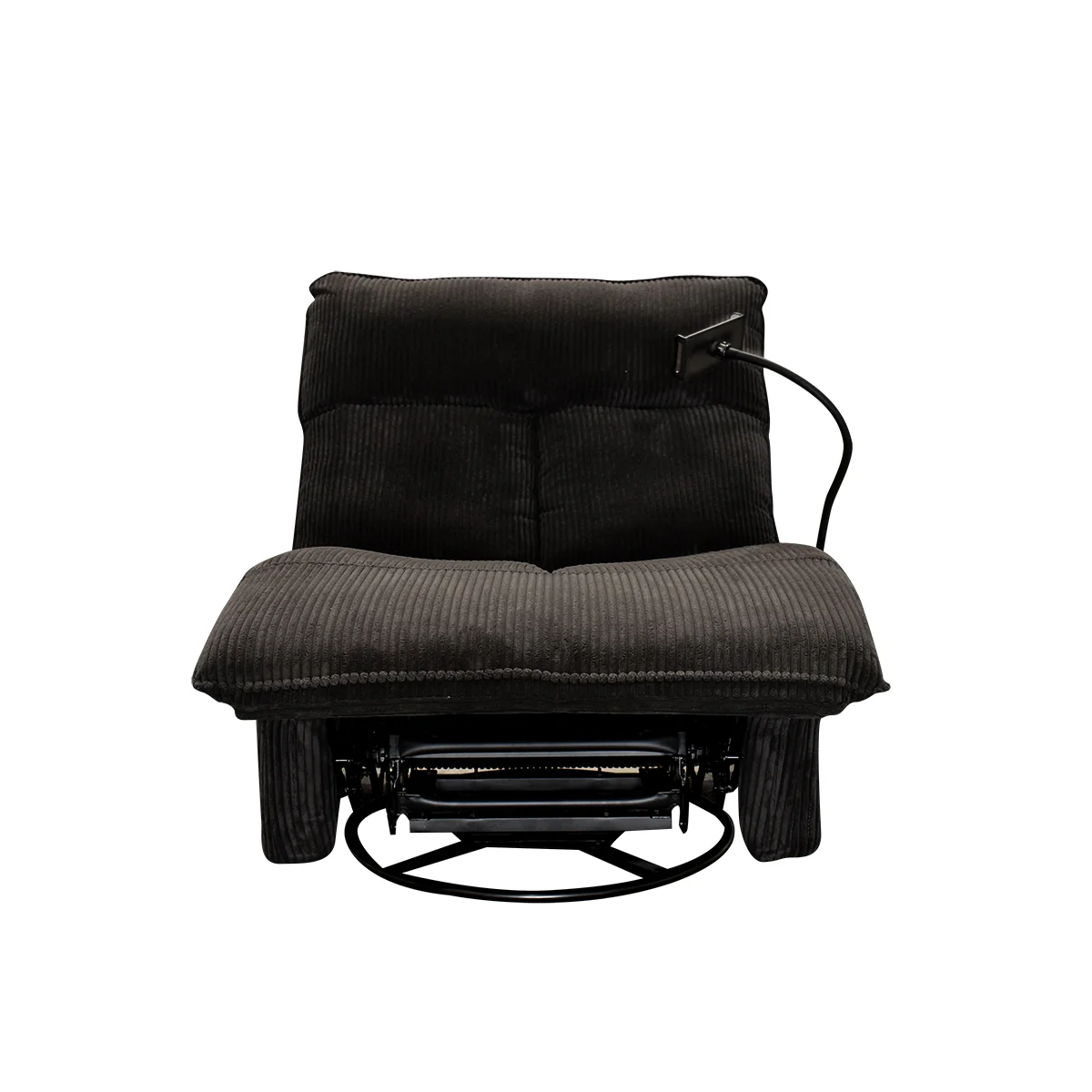 Sillón Giratorio Mecedora Reclinable de Tela Belle Sistema Manual- Lincoln Black - Image 4