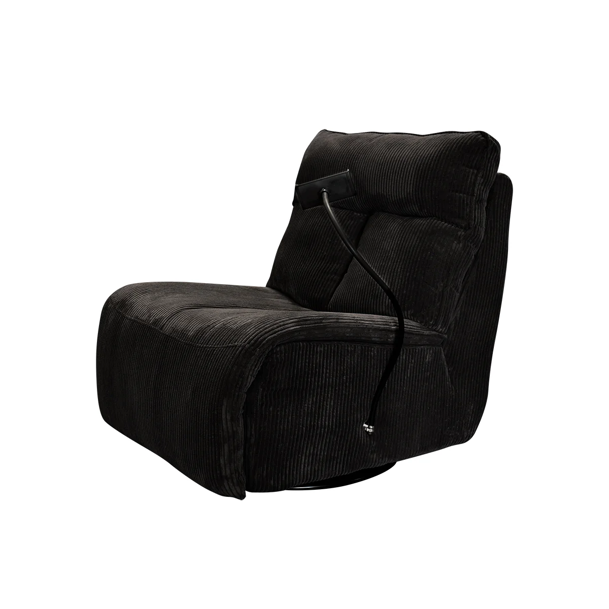 Sillón Giratorio Mecedora Reclinable de Tela Belle Sistema Manual- Lincoln Black - Image 8