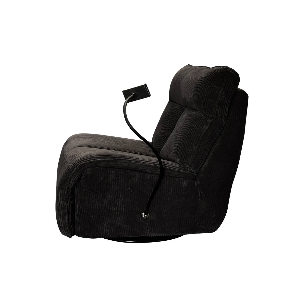 Sillón Giratorio Mecedora Reclinable de Tela Belle Sistema Manual- Lincoln Black - Image 13