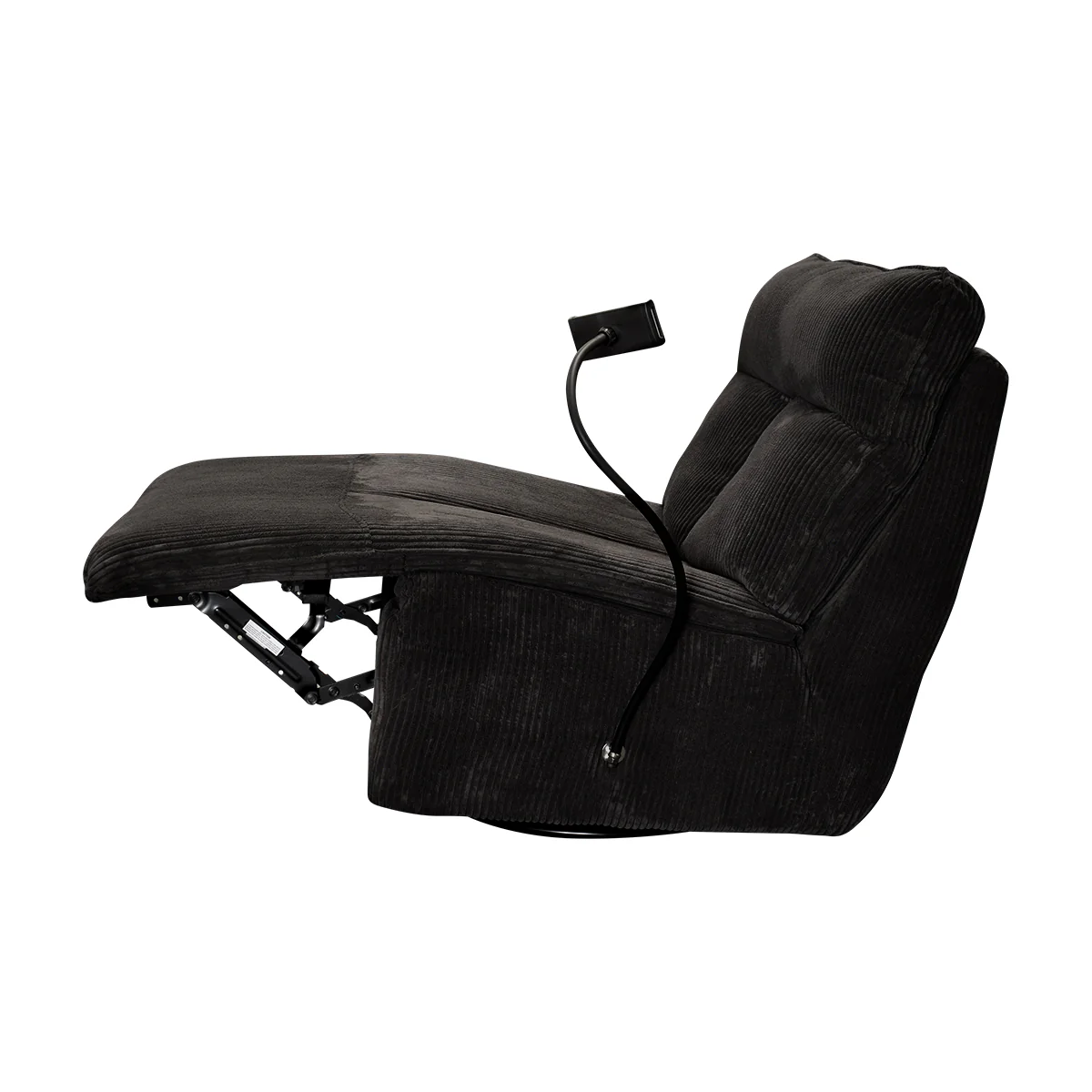 Sillón Giratorio Mecedora Reclinable de Tela Belle Sistema Manual- Lincoln Black - Image 14