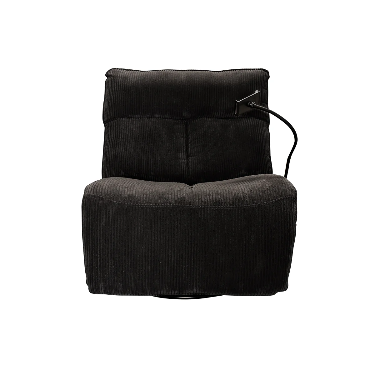 Sillón Giratorio Mecedora Reclinable de Tela Belle Sistema Manual- Lincoln Black - Image 3