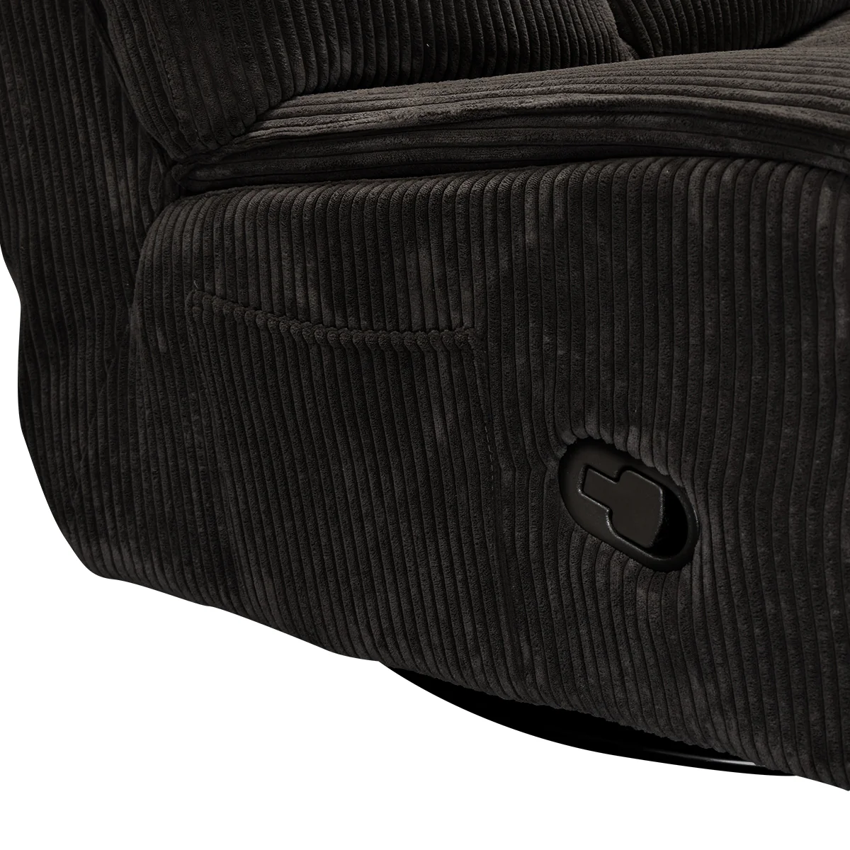 Sillón Giratorio Mecedora Reclinable de Tela Belle Sistema Manual- Lincoln Black - Image 10