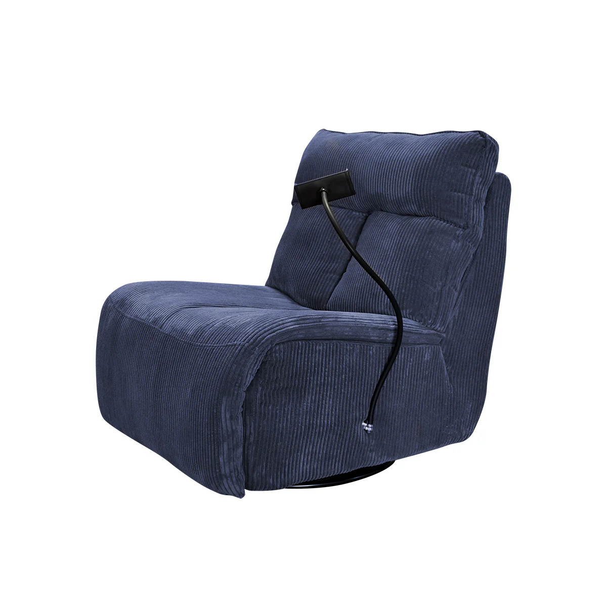 Sillón Giratorio Mecedora Reclinable de Tela Belle Sistema Manual- Lincoln Black - Image 15