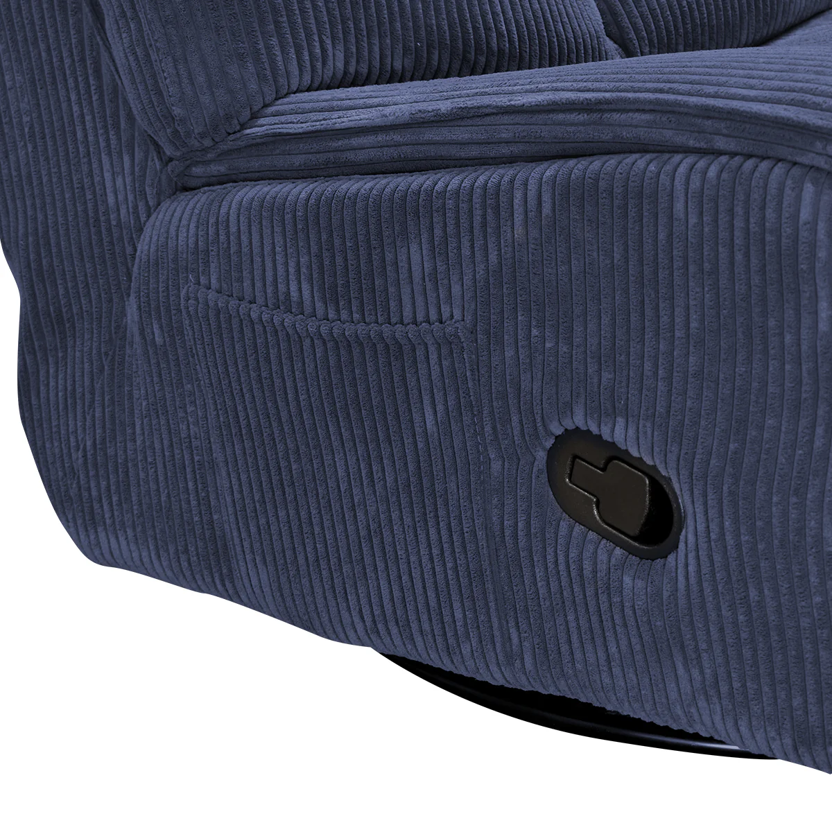 Sillón Giratorio Mecedora Reclinable de Tela Belle Sistema Manual- Lincoln Black - Image 17