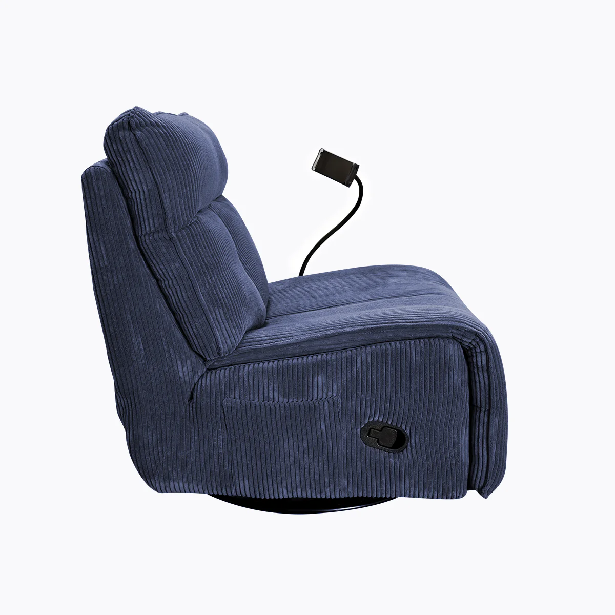Sillón Giratorio Mecedora Reclinable de Tela Belle Sistema Manual- Lincoln Black - Image 26